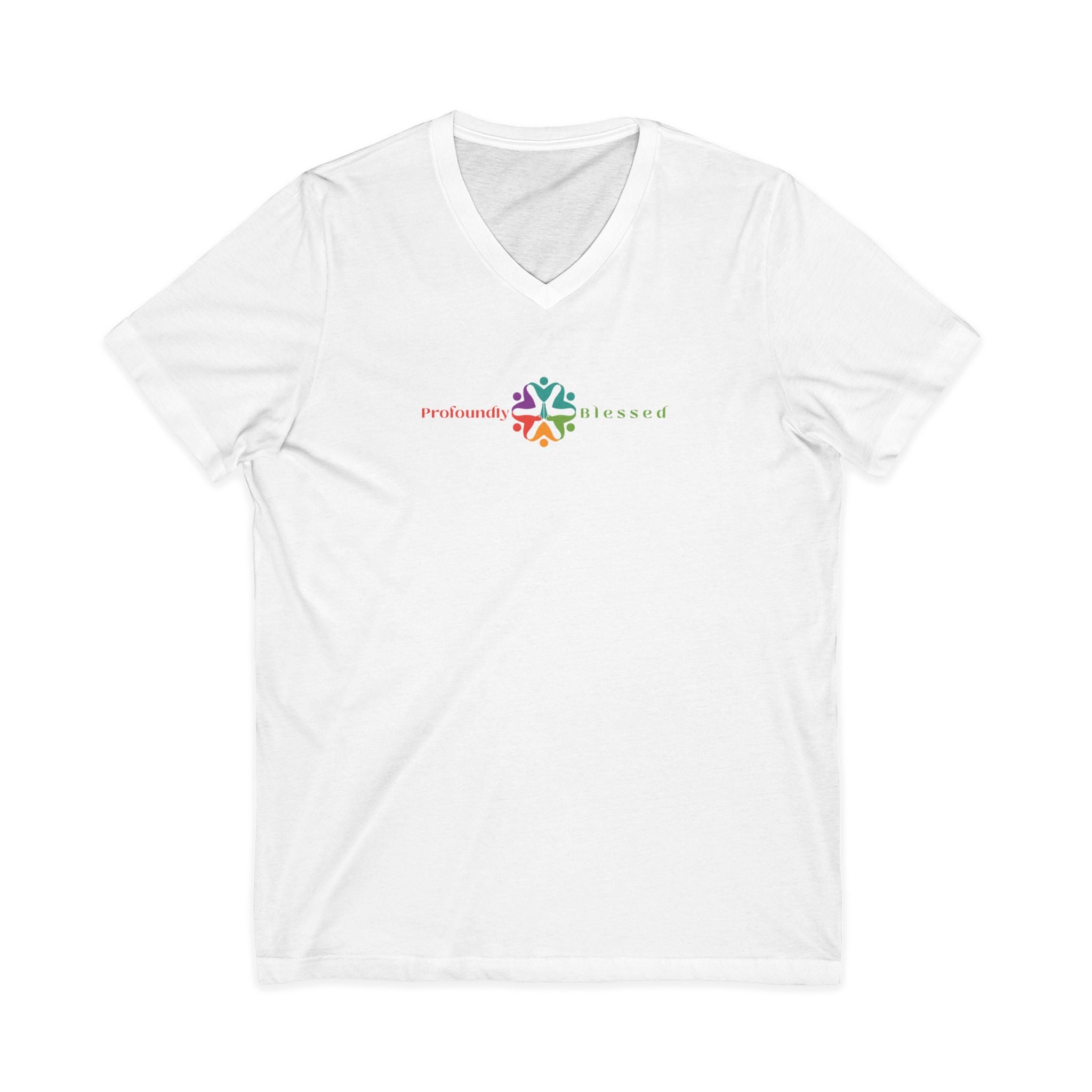 Colorful V-Neck Tee for Casual Vibes, Unisex Short Sleeve Shirt, Gift for Friends, Everyday Wear, Pride and Fun