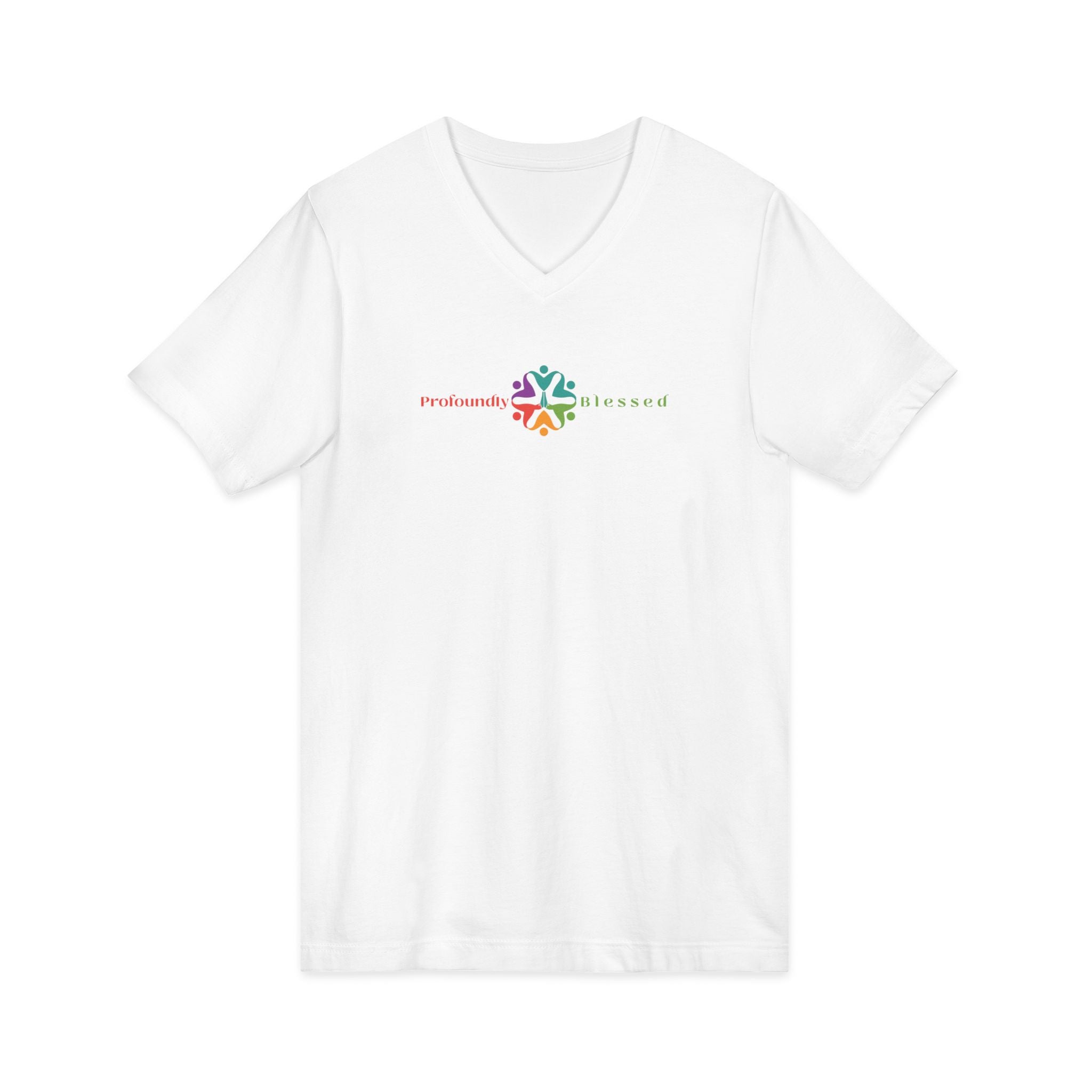 Colorful V-Neck Tee for Casual Vibes, Unisex Short Sleeve Shirt, Gift for Friends, Everyday Wear, Pride and Fun